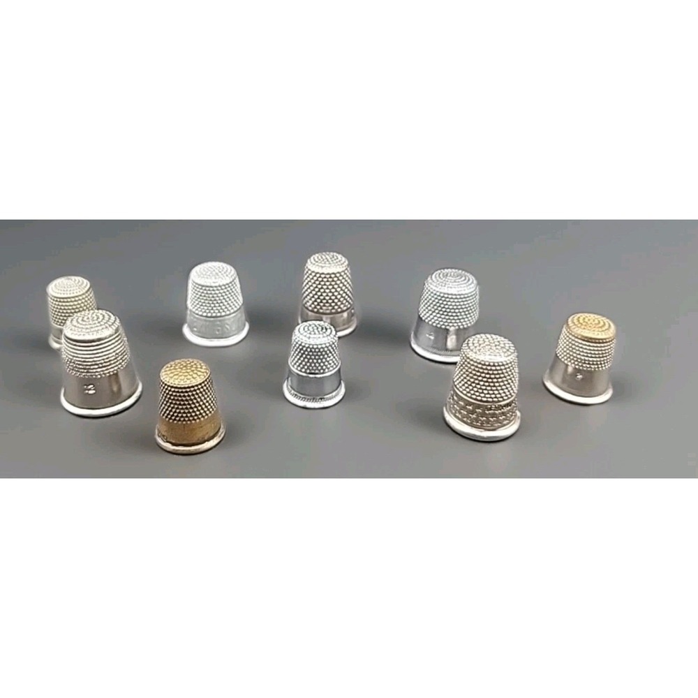 Thimbles Vintage Metal Thimbles Lot of 9 Pieces Various Sizes